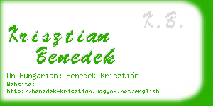 krisztian benedek business card