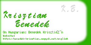 krisztian benedek business card